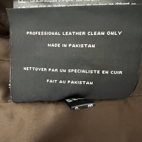 Marc New York Olive Leather Moto Jacket Zip Banded Collar Medium - Picture 10 of 16